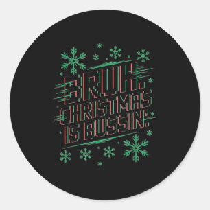 Funny Gen Alpha Gen Z Slang Funny Christmas Sweate Classic Round Sticker