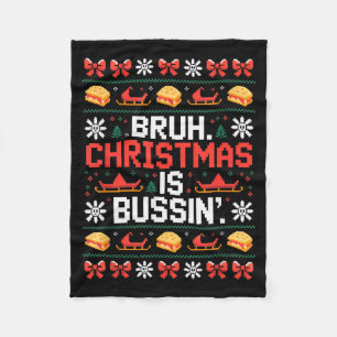 Funny Gen Alpha Gen Z Slang Funny Christmas Sweate Fleece Blanket