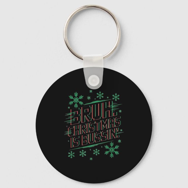 Funny Gen Alpha Gen Z Slang Funny Christmas Sweate Key Ring (Front)