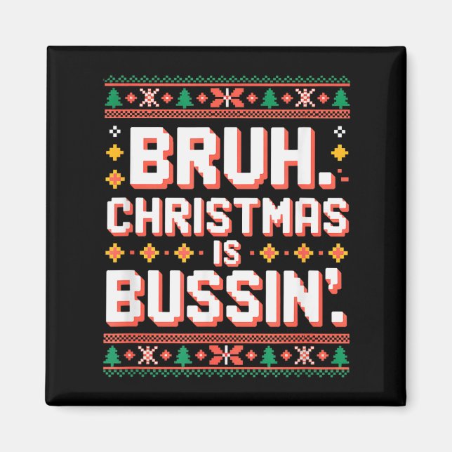 Funny Gen Alpha Gen Z Slang Funny Christmas Sweate Magnet (Front)