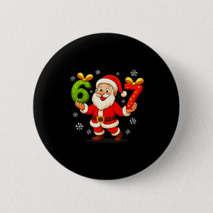 Funny Gen Alpha Slang 6 7 Christmas Santa Six Seve 6 Cm Round Badge