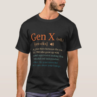 Funny Gen X Definition Sarcasm Humour 1960 1980 Bi T-Shirt