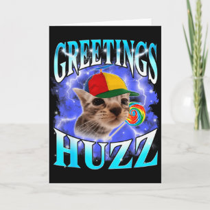 Funny Gen Z Gen Alpha Slang Cat Meme Greetings Huz Card