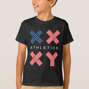 Funny Gender Genetic American Flag Xx Xy Athletics T-Shirt