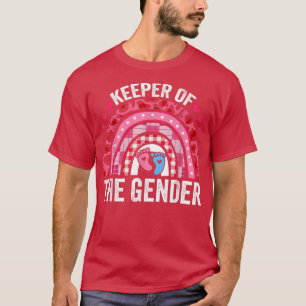Funny Gender Reveal  Keeper Of The Gender Leopard  T-Shirt