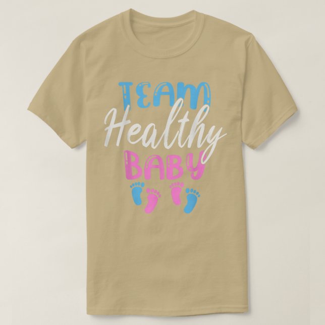Funny Gender Reveal Of Team Healthy Baby Party Sup T-Shirt (Design Front)