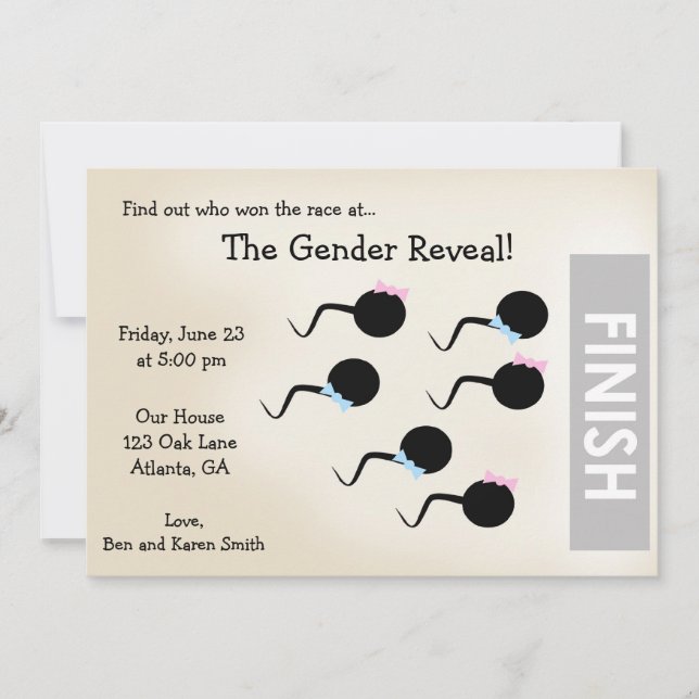 Funny Gender Reveal Party Invitation/ Announcement (Front)