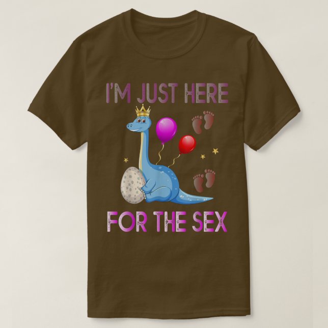 Funny gender reveal pregnancy dinosaurs baby anoun T-Shirt (Design Front)