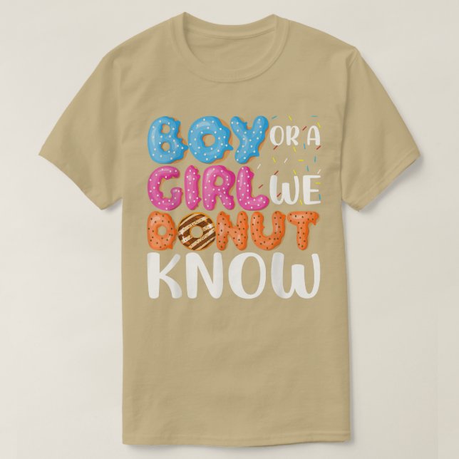 Funny Gender Reveal We Donut Know Donut Lover  T-Shirt (Design Front)
