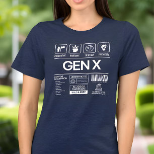 Funny Generation X Characteristics Navy Women's Tri-Blend Shirt