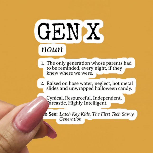 Funny Generation X Definition Black Typography (Creator Uploaded)