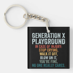 Funny Generation X Playground Vintage Retro Key Ring