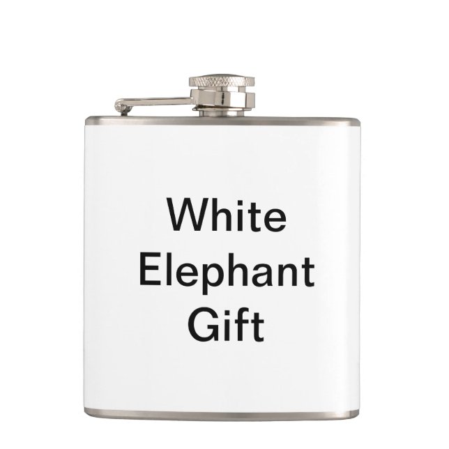 Funny Generic White Elephant Gift Hip Flask (Front)