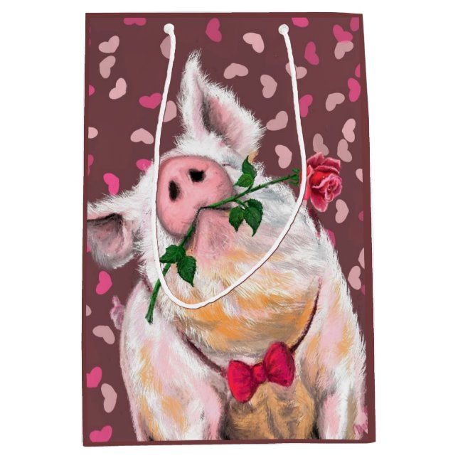 Funny Gentleman Pig Gift Bag (Front)