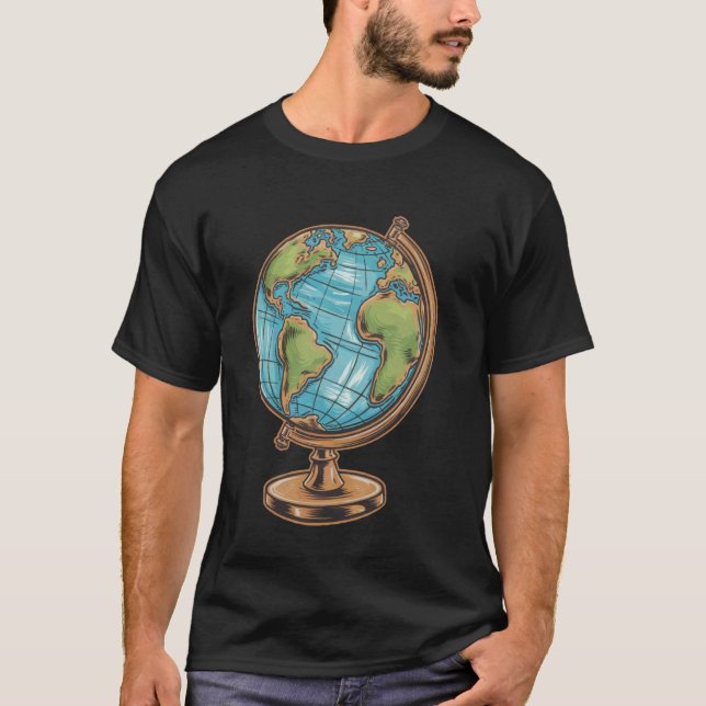 Funny Geography Map Geography Teacher T-Shirt (Front)