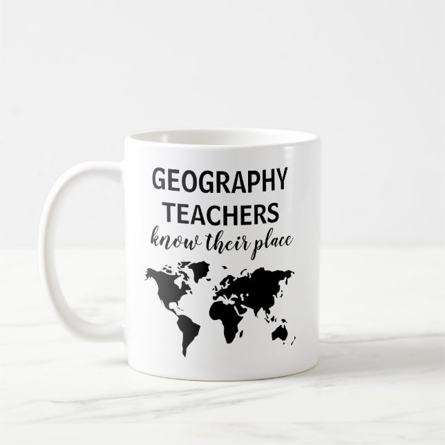 Funny Geography Teacher Gift Coffee Mug (Left)