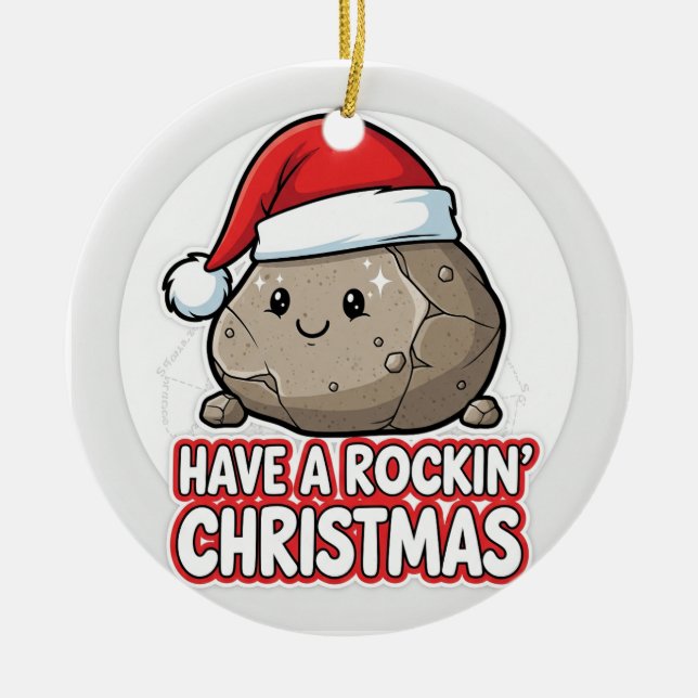 Funny geologist ceramic tree decoration (Front)