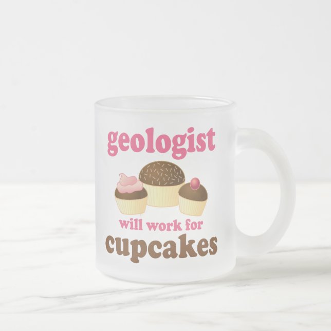 Funny Geologist Frosted Glass Coffee Mug (Right)