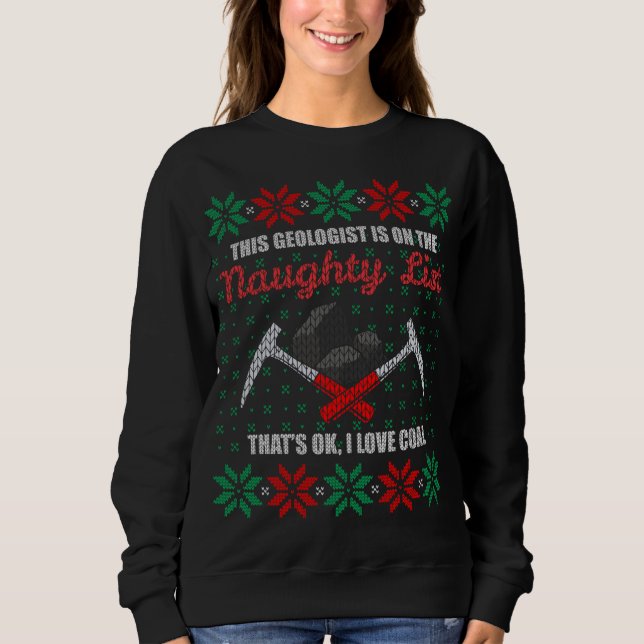 Funny Geologist Geology Ugly Christmas Sweater Nau (Front)