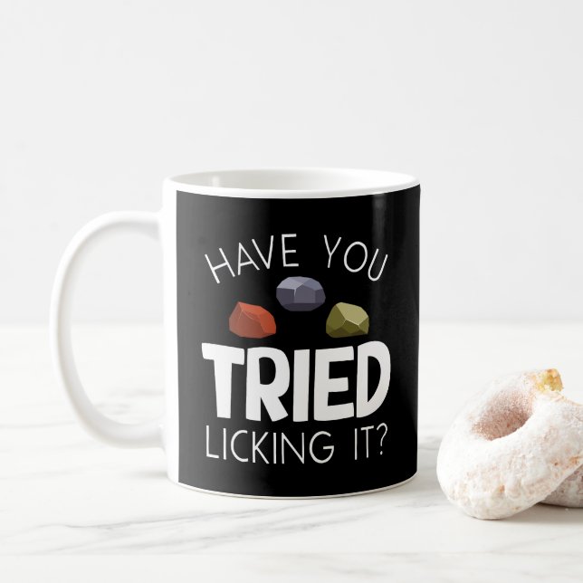 Funny Geologist Lapidary Rock Collector Rockhound Coffee Mug (With Donut)