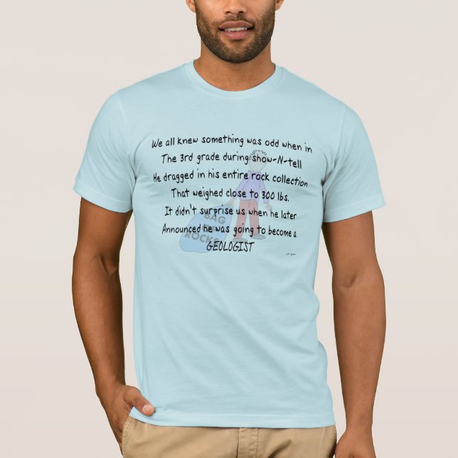 Funny Geologist T-Shirt "Bag of Rocks" (Front)