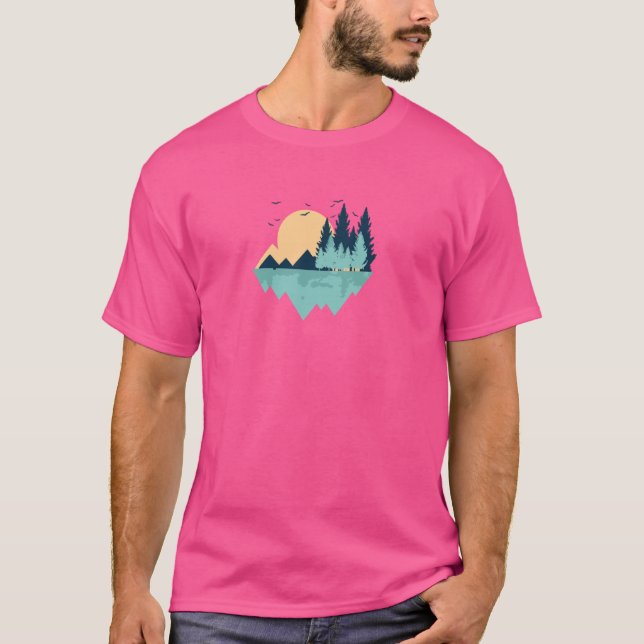Funny Geometric Mountain Abstract Geometry Outdoor T-Shirt (Front)