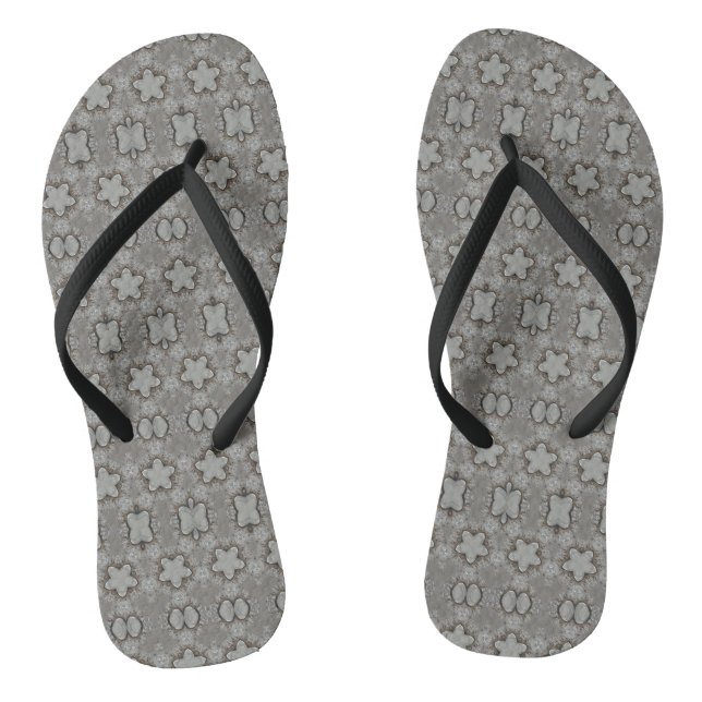Funny Geometric Pattern Stars Silver Grey Elegant Jandals (Footbed)