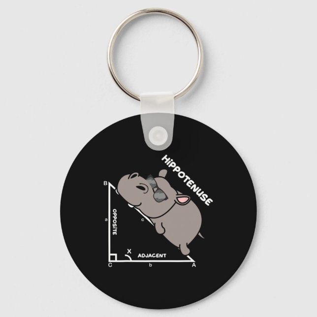 Funny Geometry Hypotenuse Math Mathematics Teacher Key Ring (Front)