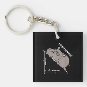 Funny Geometry Hypotenuse Math Mathematics Teacher Key Ring