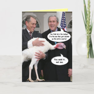 Funny George Bush Thanksgiving Greeting Card