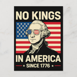 Funny George Washington No Kings America 1776 Holiday Postcard