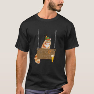 Funny German cat with a beer Oktoberfest T-Shirt