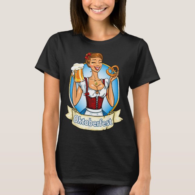 Funny German Festival Bavarian Dirndl Women men Ok T-Shirt (Front)
