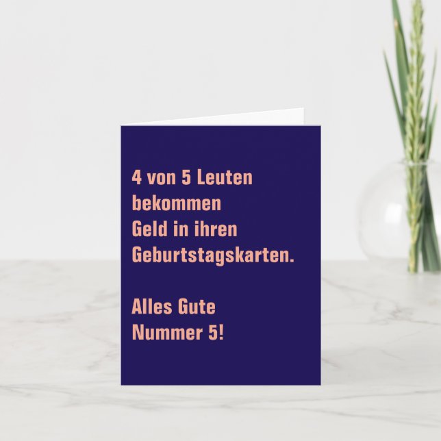 Funny German Humorous Joke Card (Front)