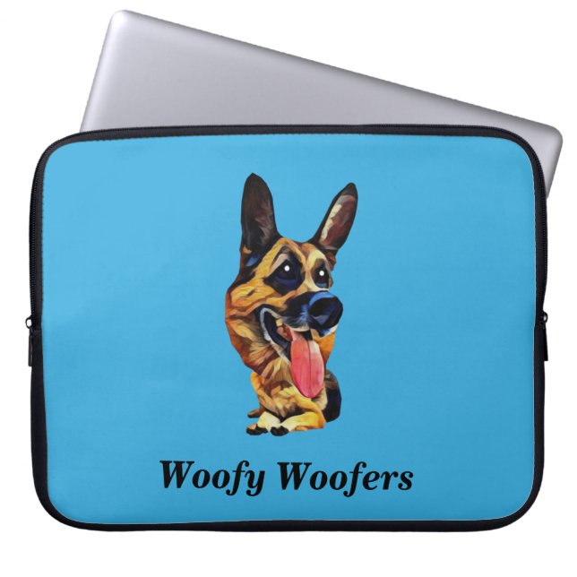 Funny German Shepherd 15" Neoprene Laptop Sleeve (Front)