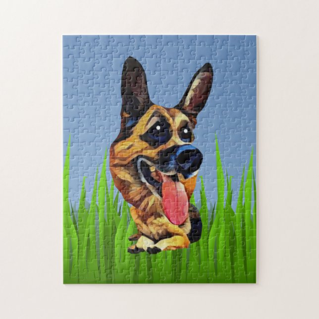 Funny German Shepherd 252 Piece Puzzle (Vertical)