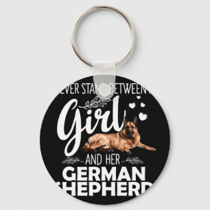 Funny german shepherd art for girls women pet dog key ring