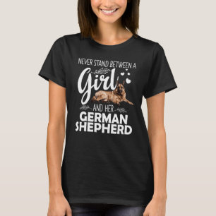 Funny German Shepherd Art For Girls Women Pet Dog  T-Shirt