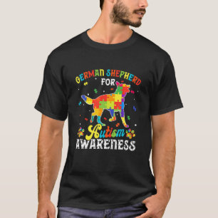 Funny German Shepherd Autism Awareness Dog Dad Dog T-Shirt