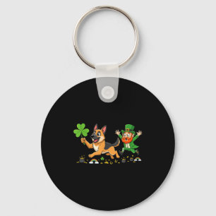 Funny german shepherd clover st patricks day women key ring