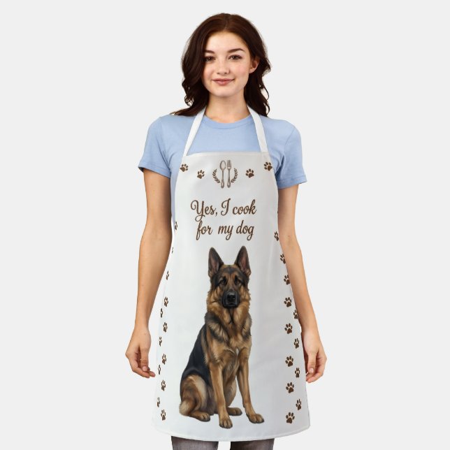  Funny German Shepherd Cooking Apron  (Worn)