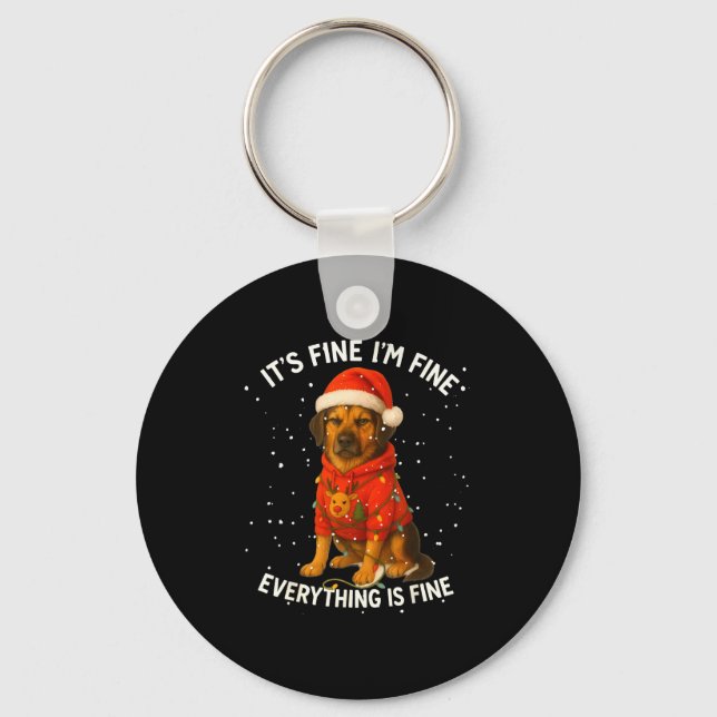 Funny German Shepherd Decorate Christmas Shirts I' Key Ring (Front)