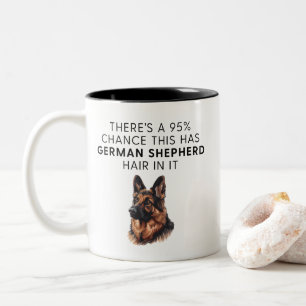 Funny German Shepherd Dog Hair Two-Tone Coffee Mug