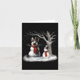 Funny German Shepherd Dog In The Snow Tree Christm Card