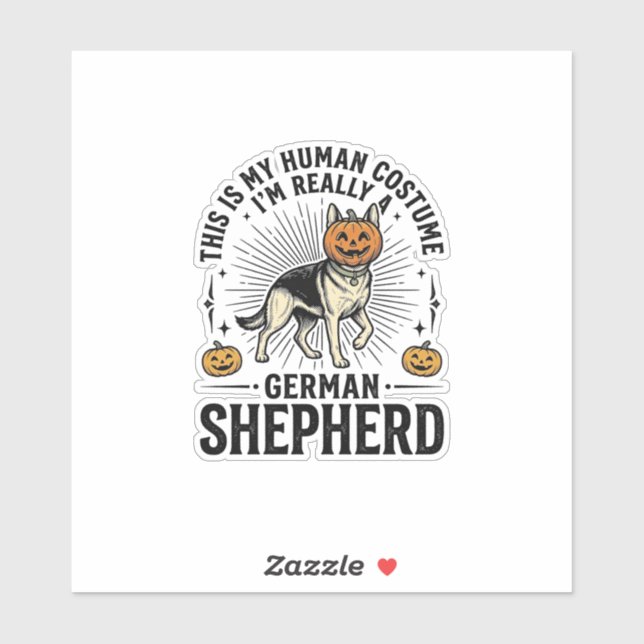 Funny German Shepherd Halloween Costume Dog Design (Sheet)
