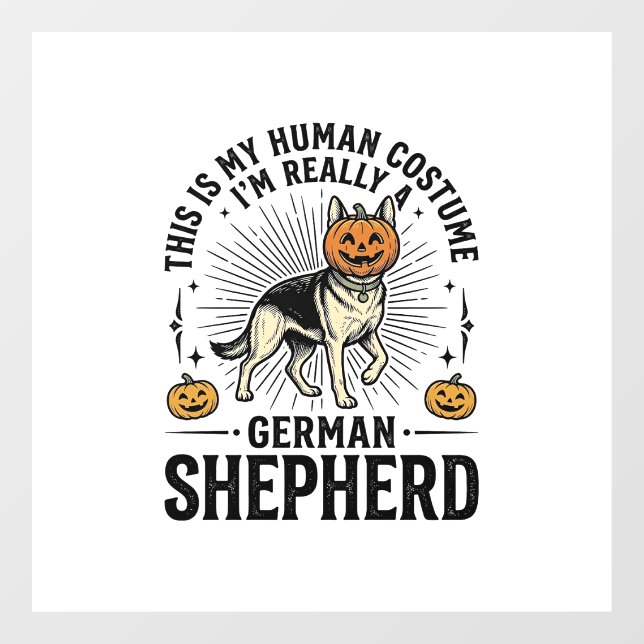 Funny German Shepherd Halloween Costume Dog Design (Sheet)