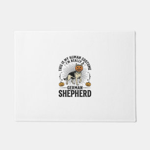 Funny German Shepherd Halloween Costume Dog Design Doormat