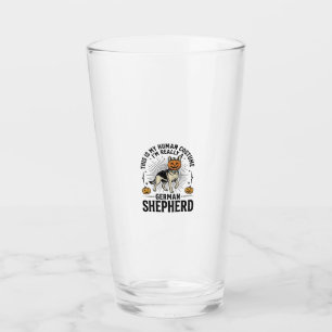 Funny German Shepherd Halloween Costume Dog Design Glass