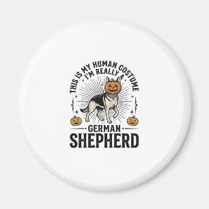 Funny German Shepherd Halloween Costume Dog Design Magnet