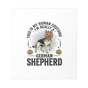 Funny German Shepherd Halloween Costume Dog Design Notepad